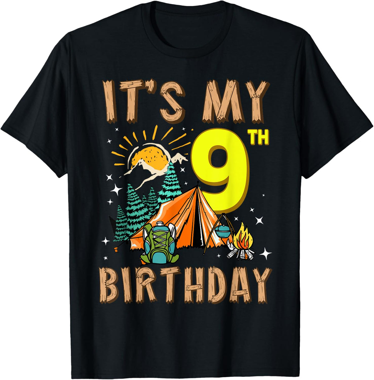 It's My 9th Birthday Camper 9 Year Old Camping Boy Girl Birthday Design 298