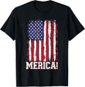 Usa Merica Flag For Patriotic Independence Day 4Th Of July