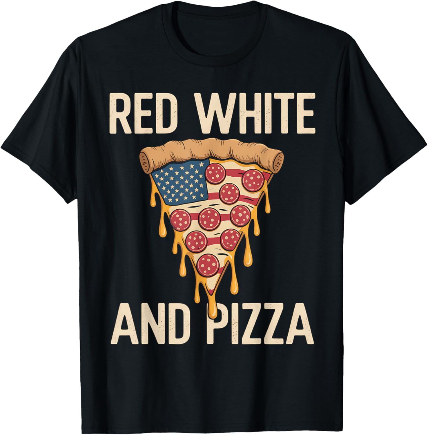 Red White Pizza Slice American Flag Patriotic 4Th Of July