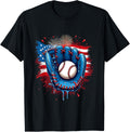 Baseball Glove Usa Flag Drip Style 4Th Of July Game Vibes