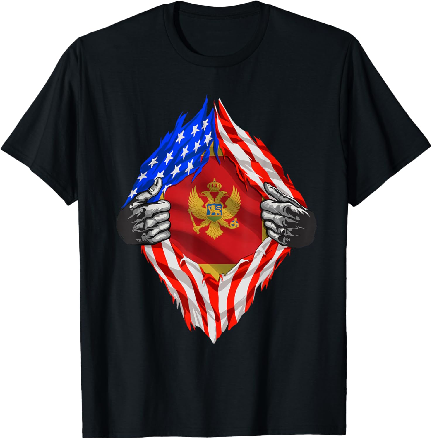 Usa Montenegro Flag Half Montenegrin Half American Roots