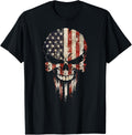 Vintage Usa Flag Skull Patriotic