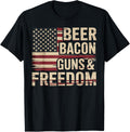 Freedom Beer Bacon Guns Usa Flag 4Th Of July Gift