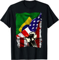 Half American Flag Brazilian Roots Usa Flag Brazil Dna