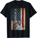 Usa American Flag And Statue Of Liberty Tee Shirt