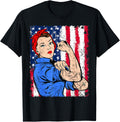 Rosie The Riveter Feminist Patriotic Usa Flag 4Th Of July