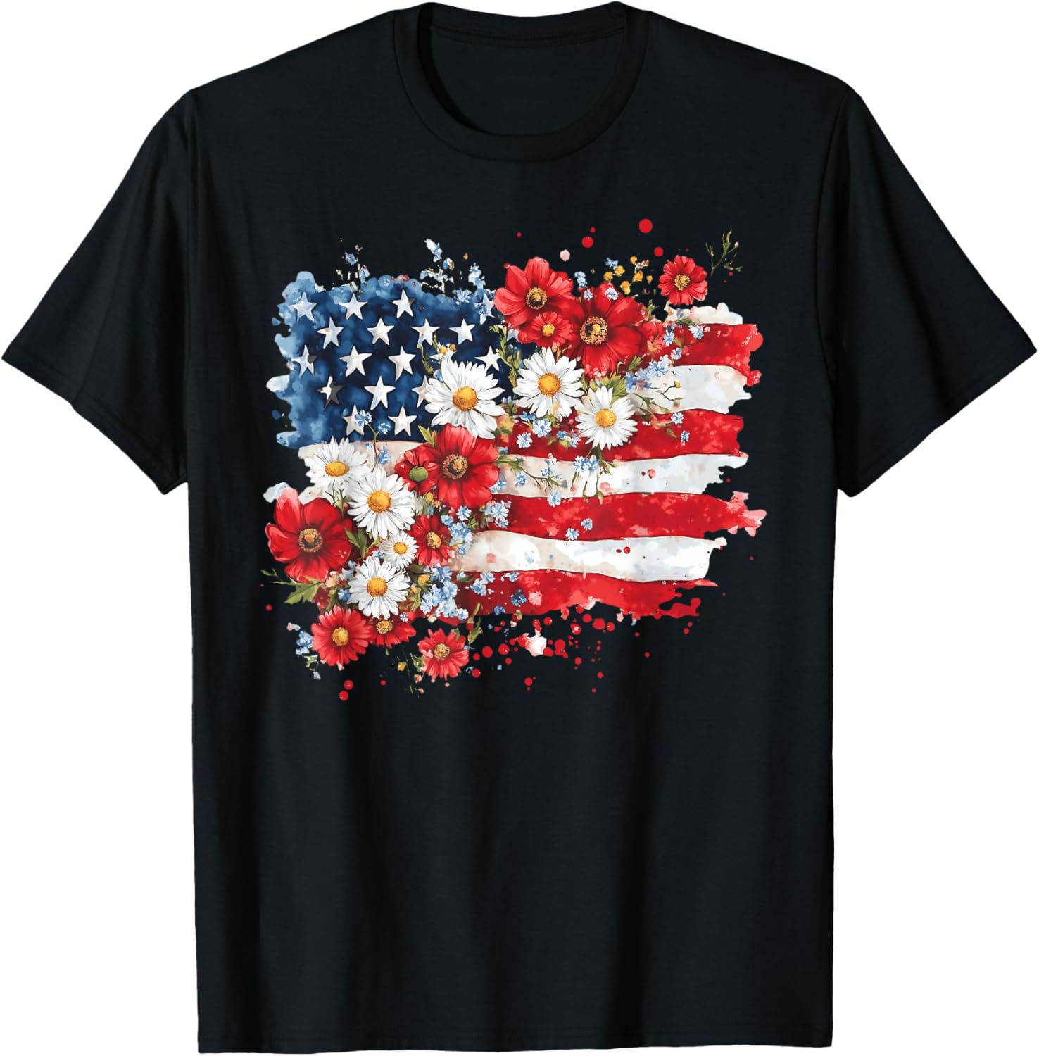 American Flag Wildflower Patriotic Freedom Usa 4Th Of July