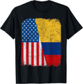 Colombian American Flag Half Usa Colombia Root Proud