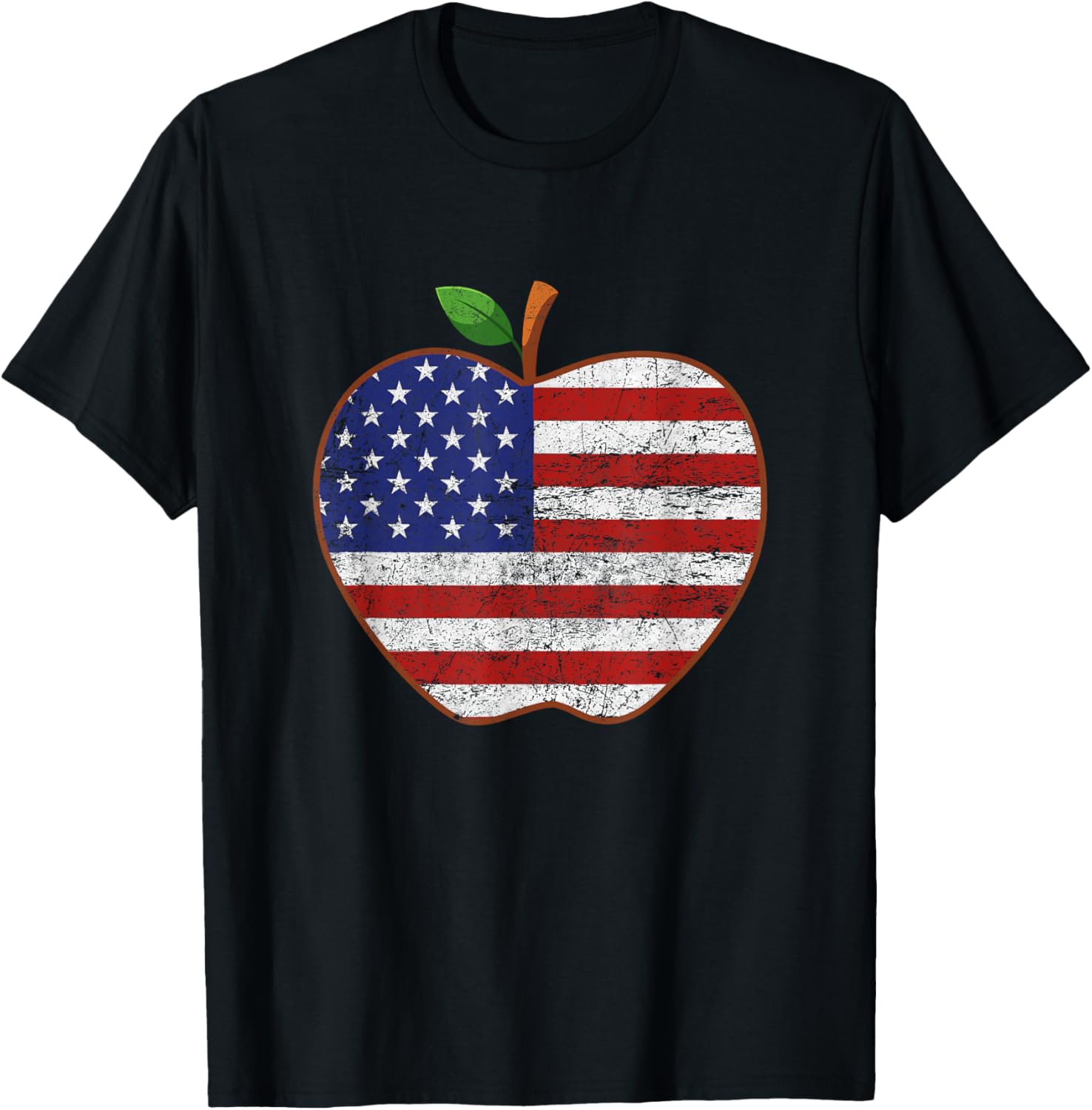 American Flag Teachers Students Apple 4Th Of July Vintage