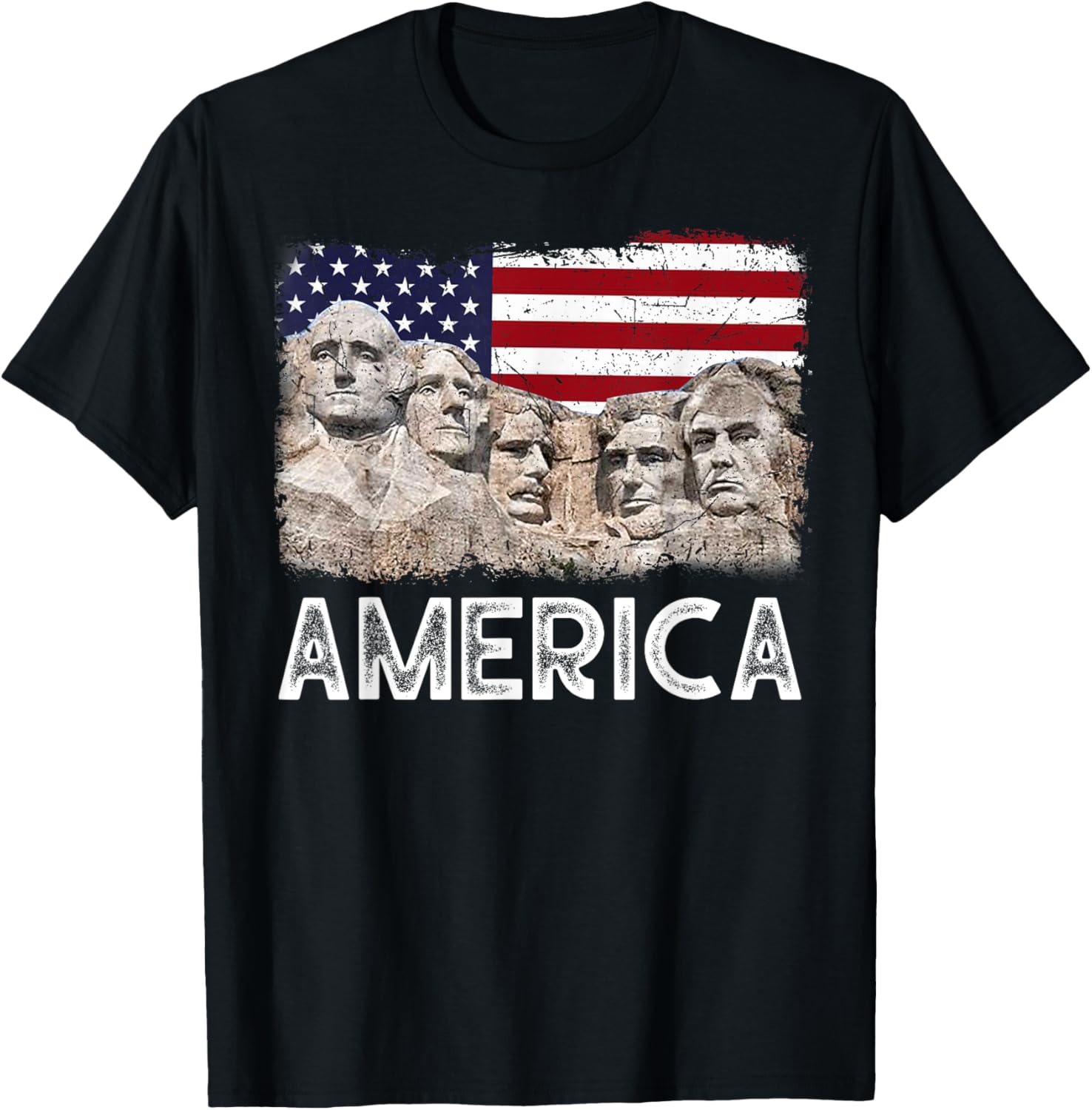 Trump President 45Th Rushmore Mount American Flag 4Th July