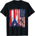 Puerto Rico Usa Flag Distressed Half American