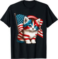 Memorial Day Cat 4Th Of July Usa Flag Men Women