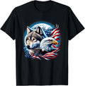 Wolf Bald Eagle American Flag Full Moon New Years Wolf Lover
