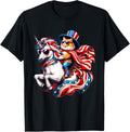 Cat Riding Unicorn Usa Flag Patriotic 4Th Of July