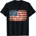 Distressed American Flag Peace Sign Equality Patriotic Gift