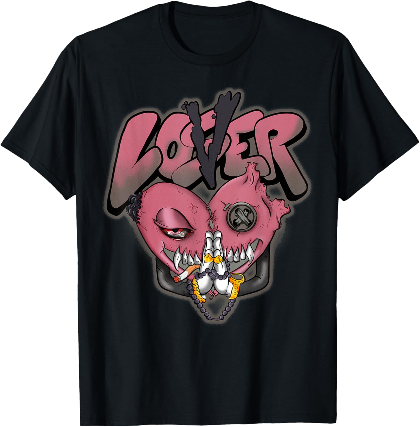 Graphic Loser Love Drip Pink Heart Matching Pink Apparel