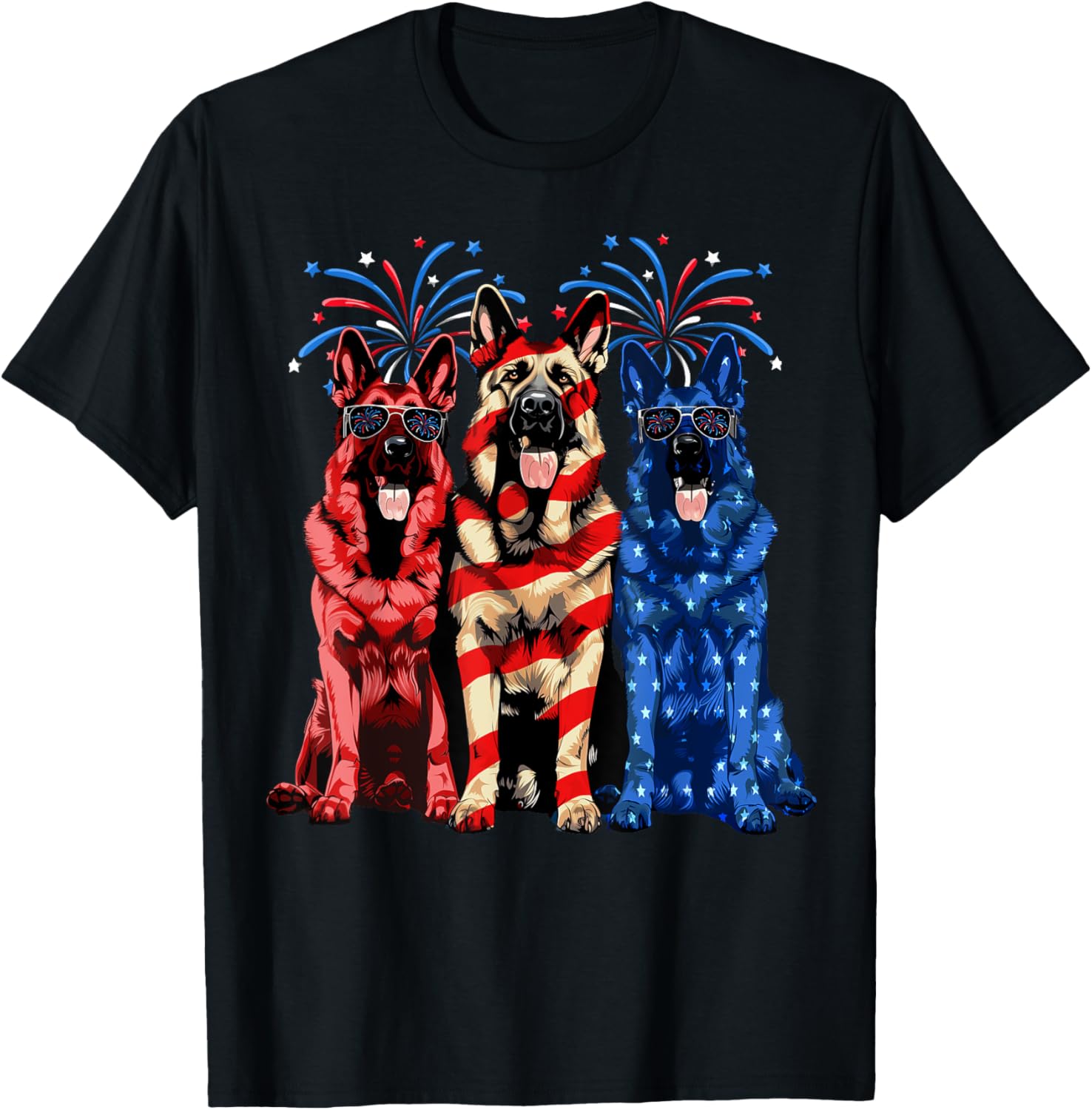 4Th Of July German Shepherd American Flag Red White And Blue