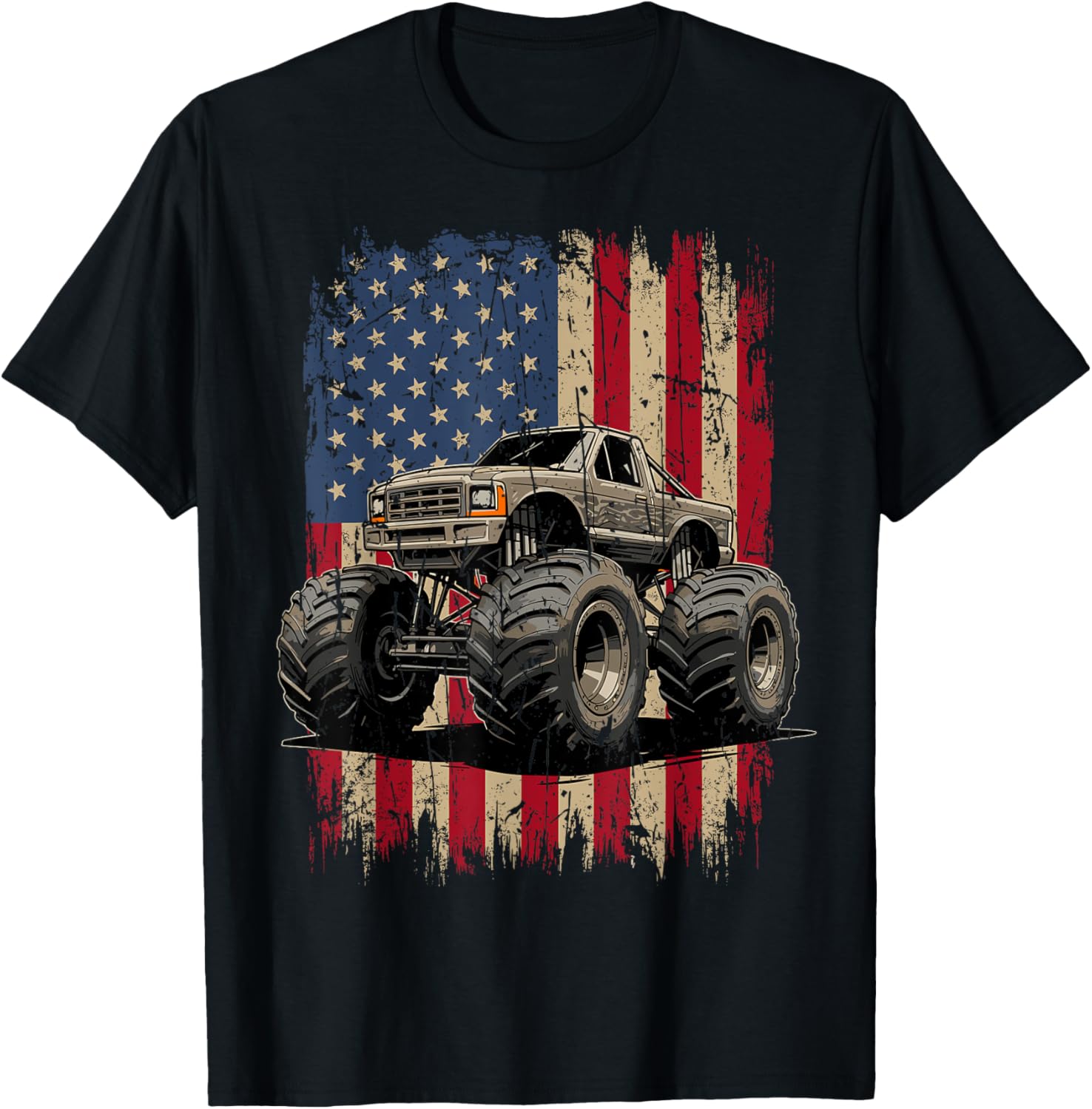 Monster Truck American Flag 4Th Of July