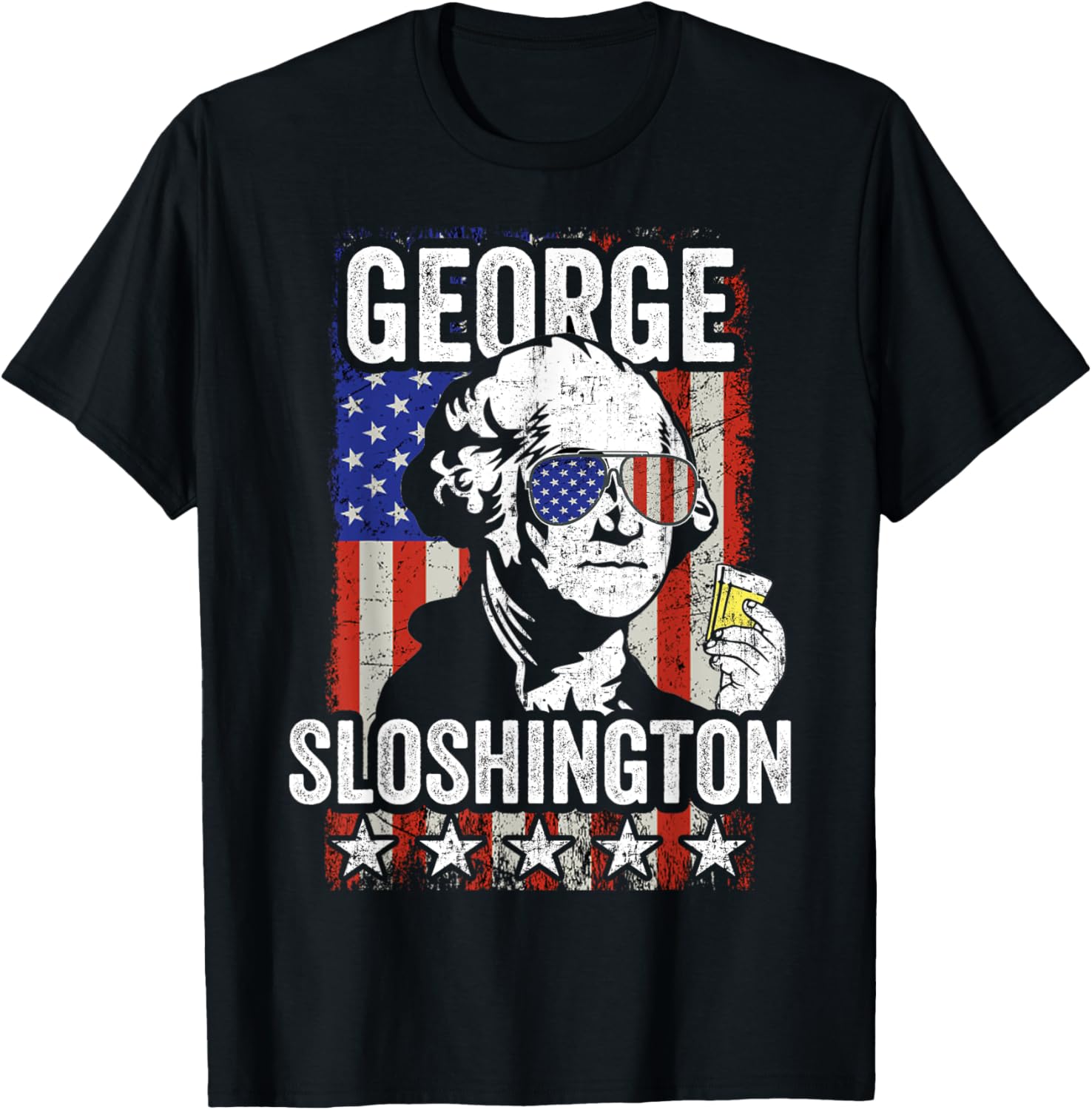 George Sloshington Funny George Washington Usa Flag Drinking