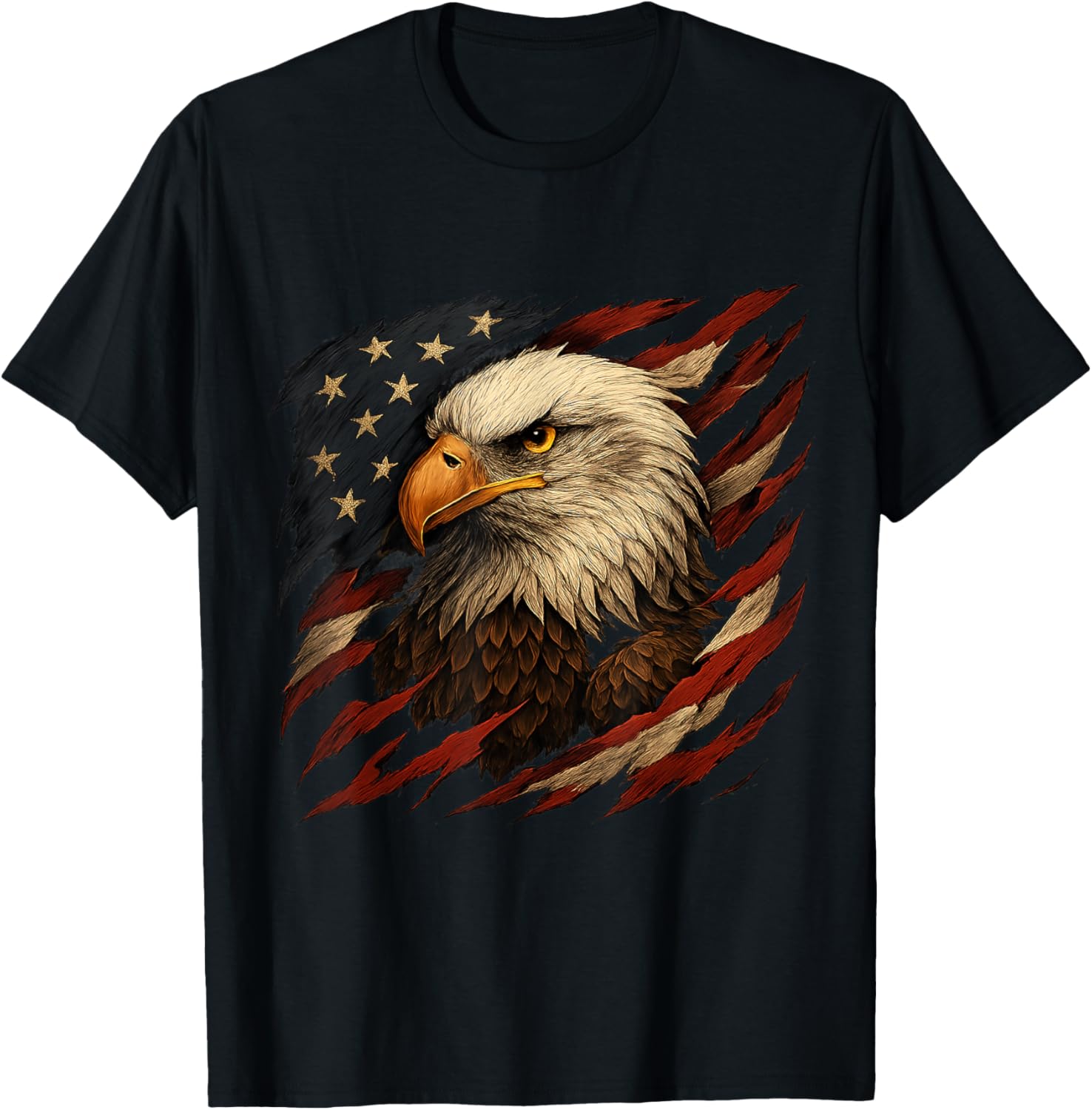 American Bald Eagle Patriotic 4Th Of July With Usa Flag Tee