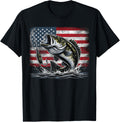 Fishing Retro American Flag Bass Fish Fisherman Camo