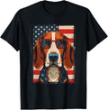 American Foxhound Dog 4Th July America Usa Flag Patriotic
