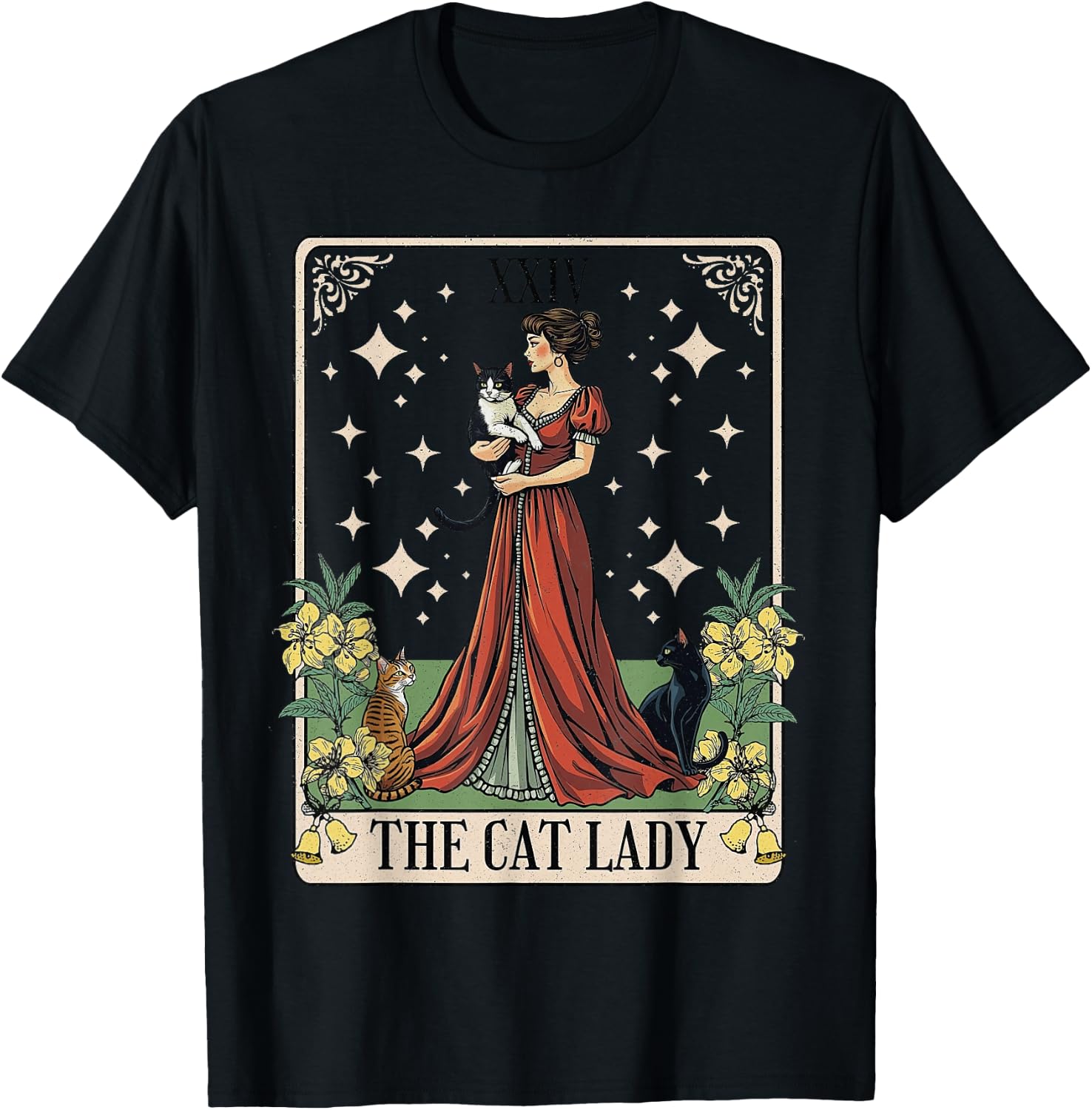 The Cat Lady Tarot Card Vintage Gothic Shirt for Moms 342
