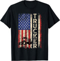 Truck Driver Usa American Flag Shirt Trucker Dad Papa Men