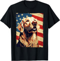 Golden Retriever American Flag T Shirt 4Th Of July Retriever