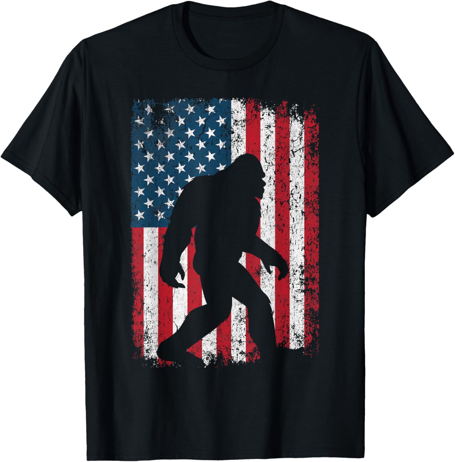 Patriotic American Flag Bigfoot Squatch Men Women Kids
