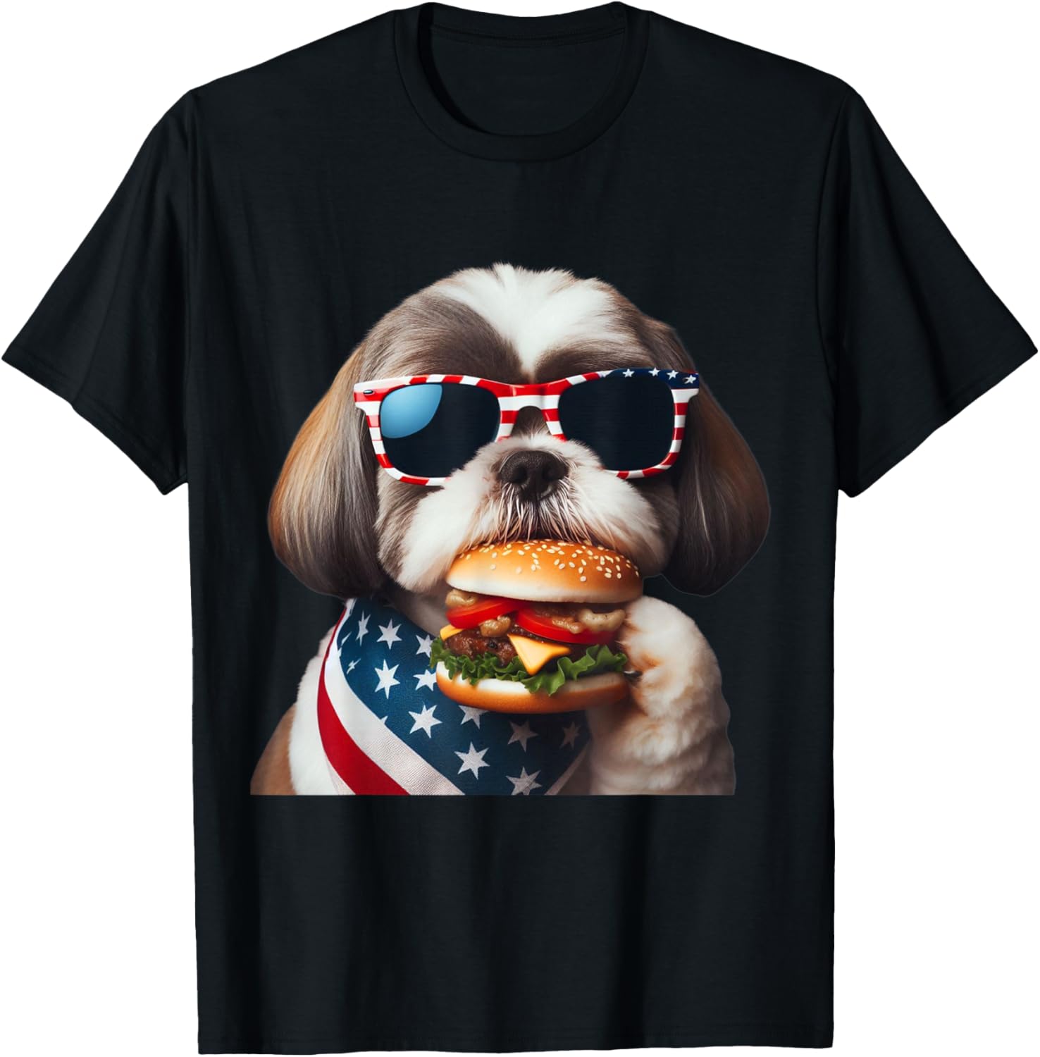 Shih Tzu 4Th Of July Hamburger Men Women Kids Boys Girls