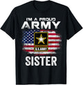 Im A Proud Army Sister With American Flag For Veteran Gift