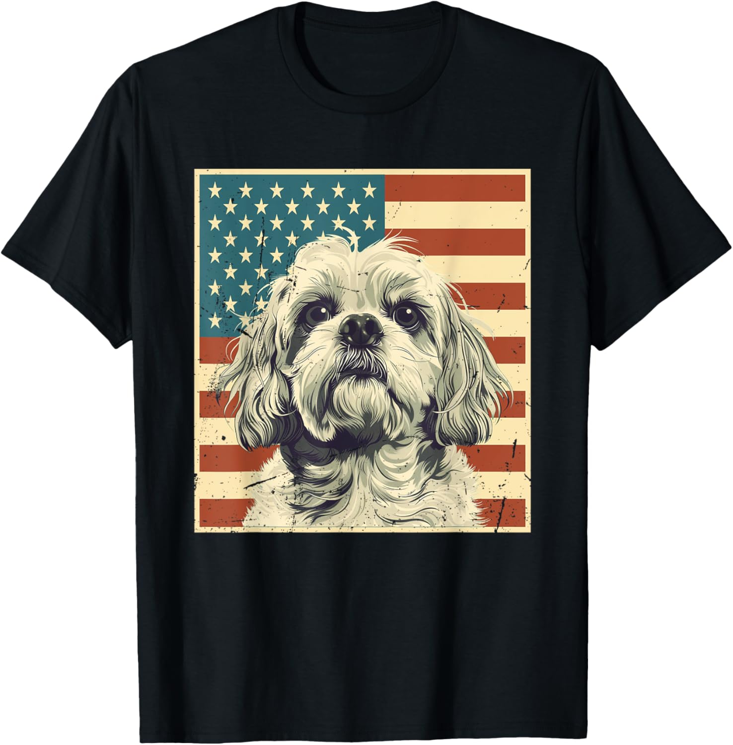 Cavachon Vintage Usa American Flag Dog Lover 4Th Of July