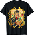Our Lady of Perpetual Help Blessed Mother Mary Catholic Icon Shirt 170