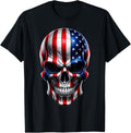 Skull With American Flag Usa America Badass Red White Blue