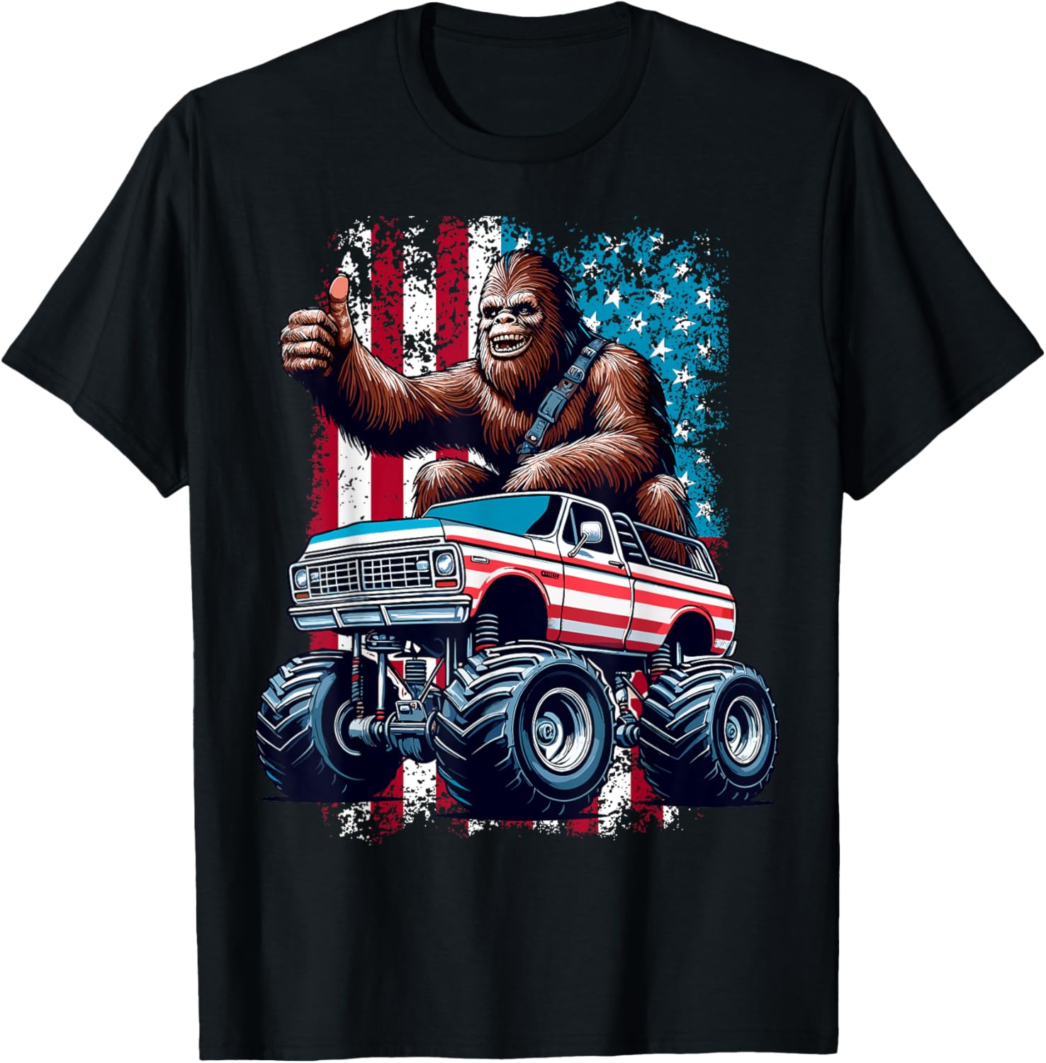 Bigfoot Monster Truck 4Th Of July Funny Patriotic Usa Flag