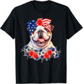 English Bulldog Dog Bandana American Flag 4Th Of July