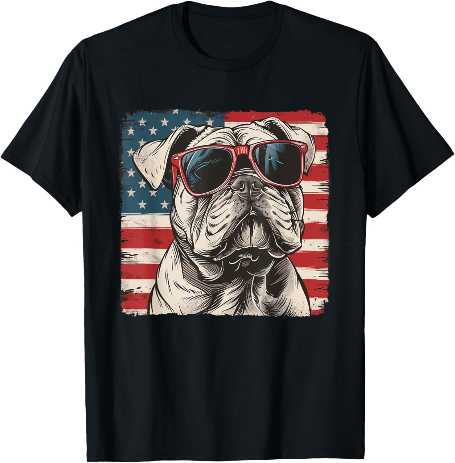 Usa Flag 4Th Of July Shirt Bulldog Men Women Kids