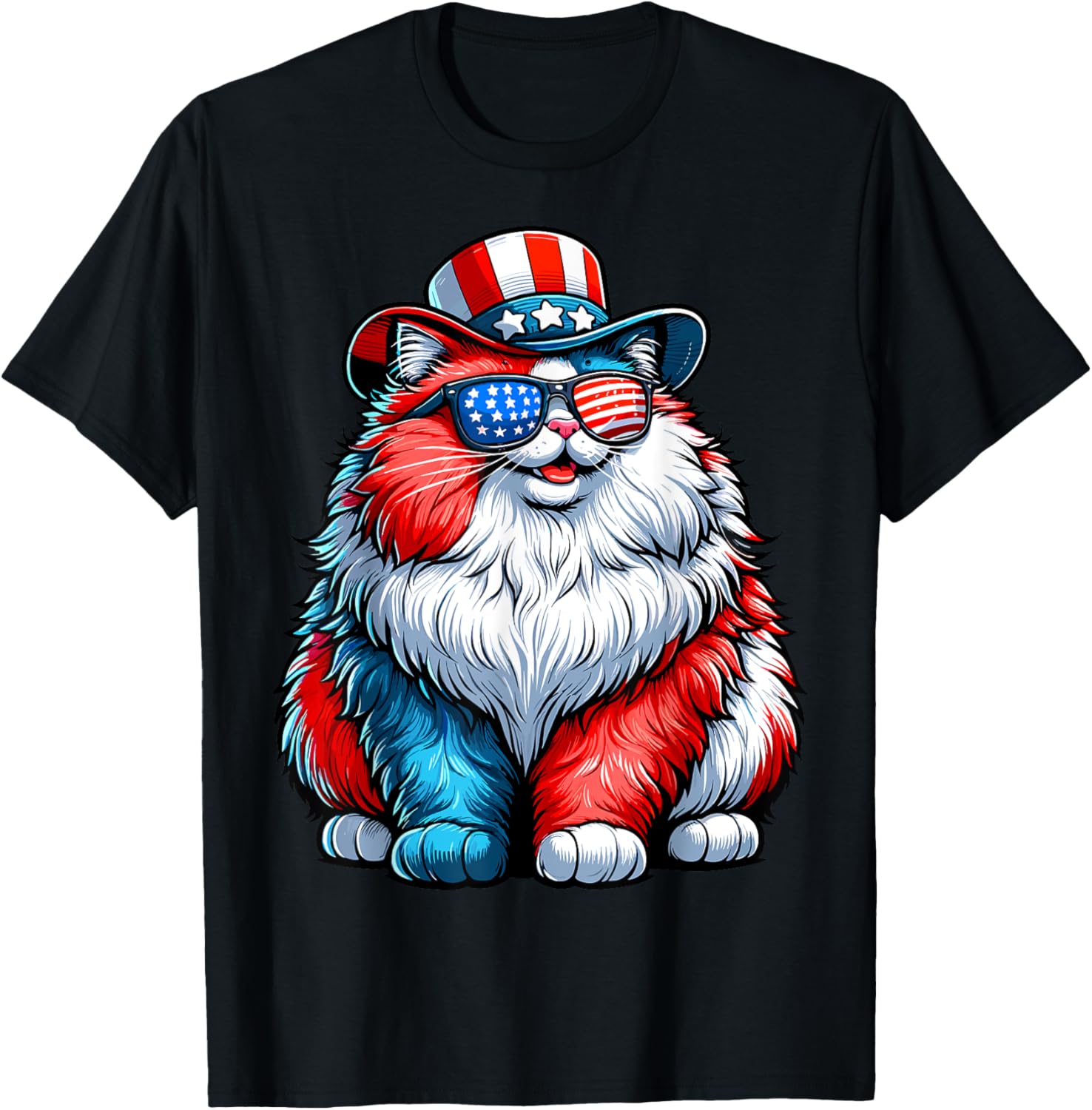 Cat Usa Flag Patriotic 4Th Of July Cute Cat Lover Women Men