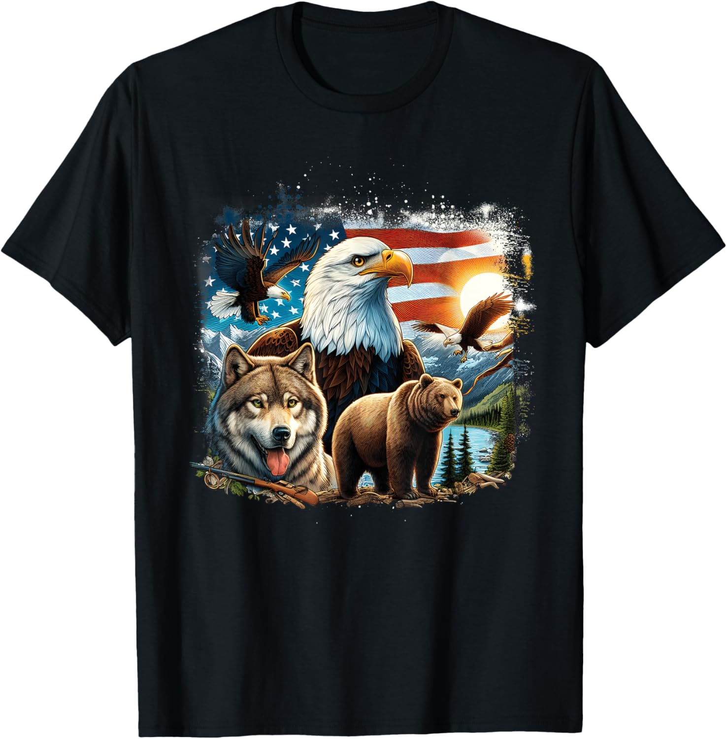 Usa Animals Bald Eagles Grizzly Bear Wolf Wilderness Nature