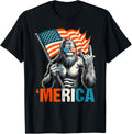 American Flag Patriotic 4Th Of July Bigfoot Merica Rock