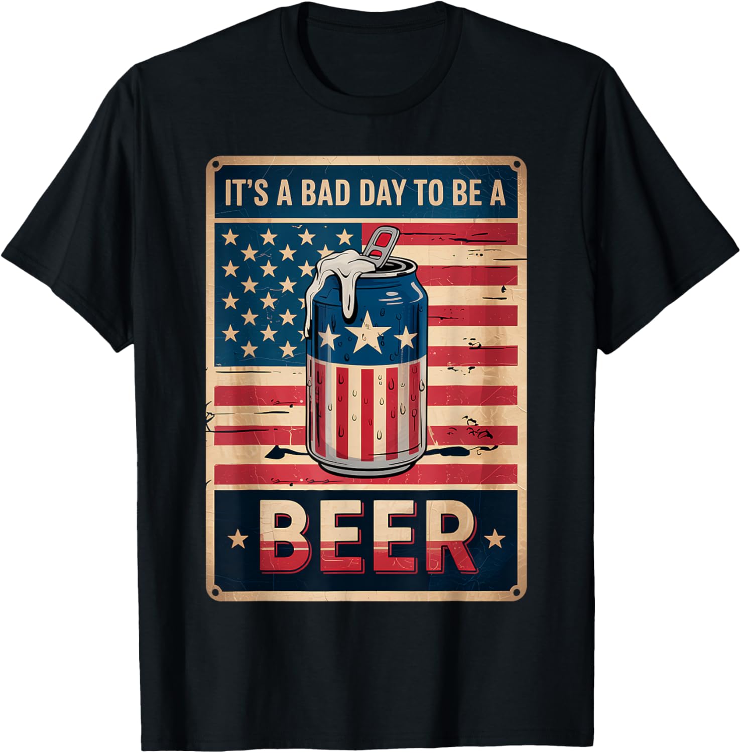 4Th Of July Retro Bad Day To Be A Beer Usa Flag Beer