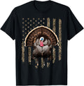 Turkey Hunting Graphic American Flag Tree Camouflage