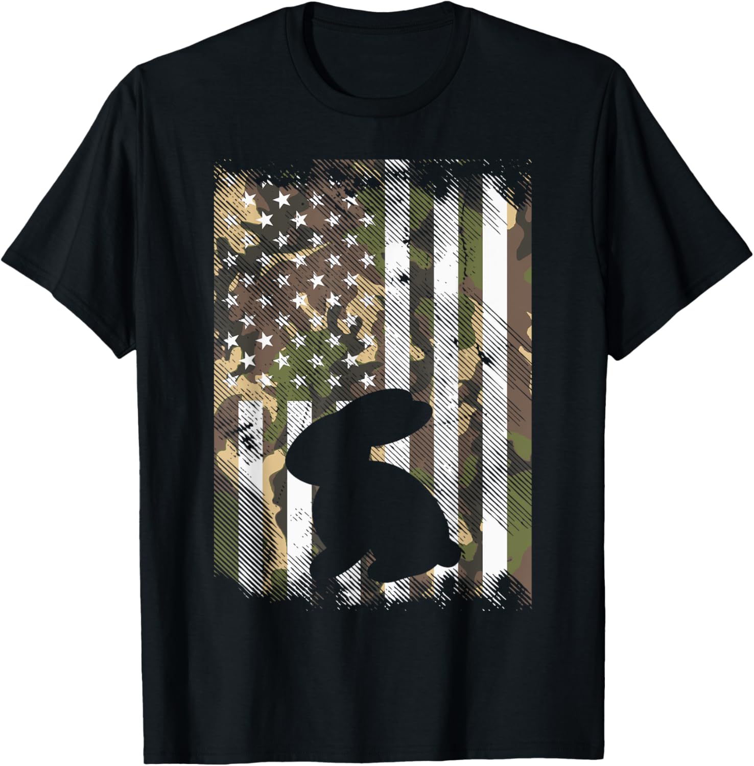 Camo American Flag Easter Bunny Rabbit Vintage Patriotic