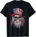 Vintage Skull American Flag Hat 4Th Of July Patriotic Men