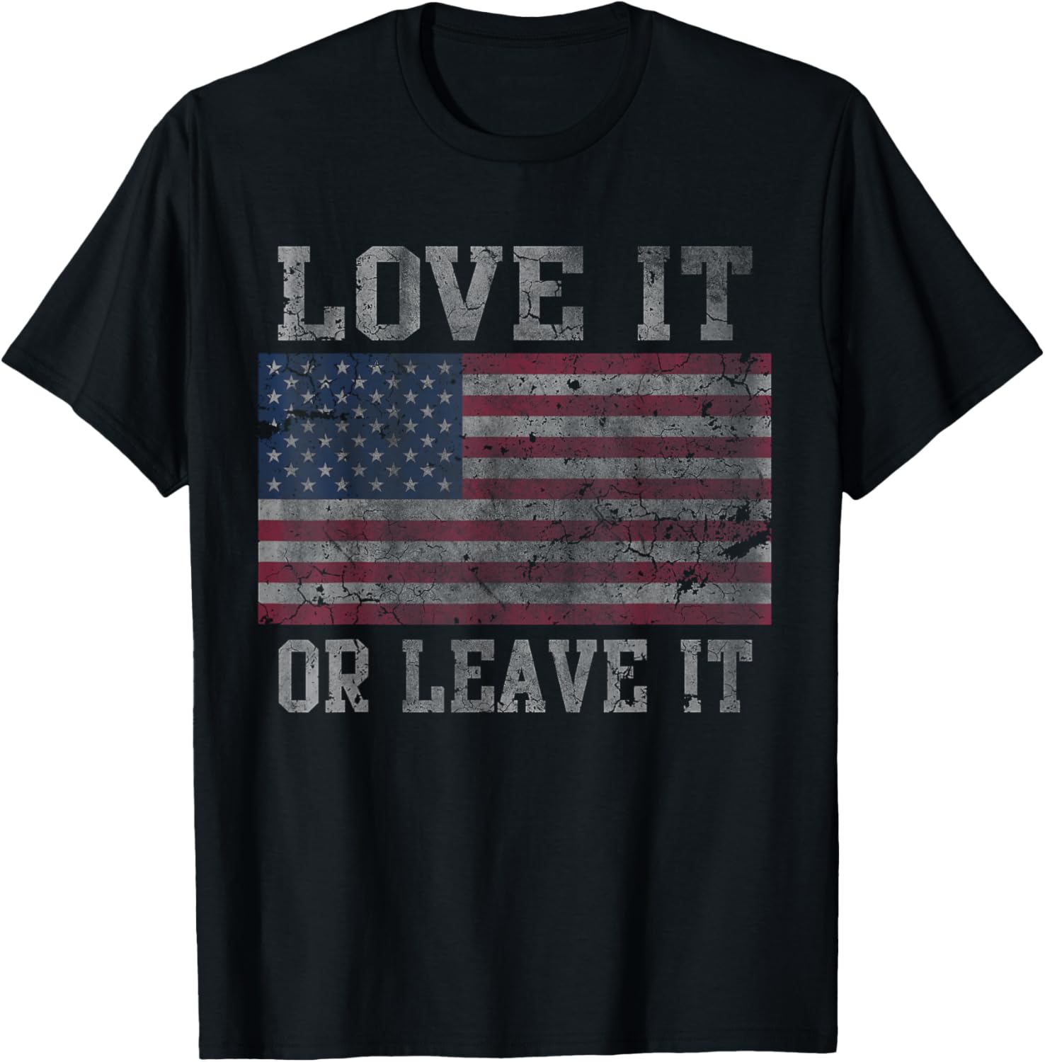 Usa T Shirt Love It Or Leave It Patriotic Retro Fade Men