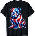 Cute English Bulldog Usa Flag Women Dog Lover 4Th Of July