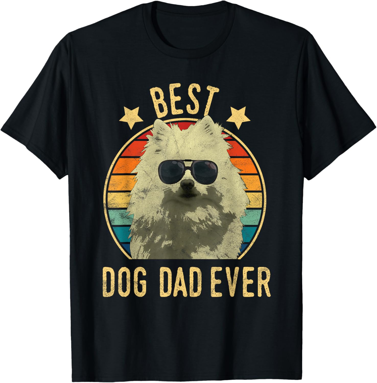 Best Dog Dad Ever American Eskimo Dog Fathers Day Gift