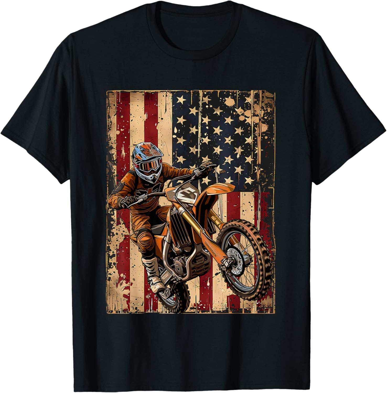 Basbo Unisex Kids American Flag Dirt Bike Motocross