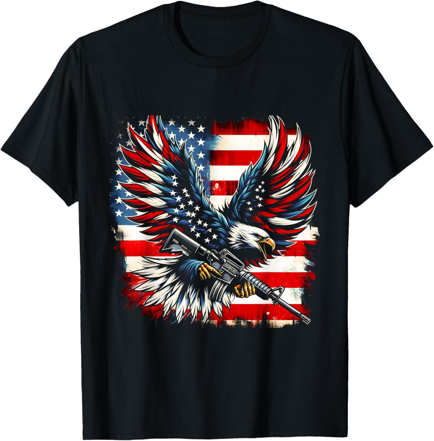 American Flag Eagle With Rifle